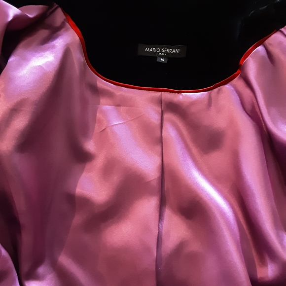 MARIO SERRANI BLACK VELVET FITTED JACKET - Picture 2 of 9